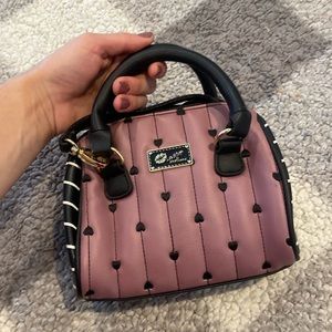 Mini bag with embroidered hearts - Love Betsy by Betsy Johnson